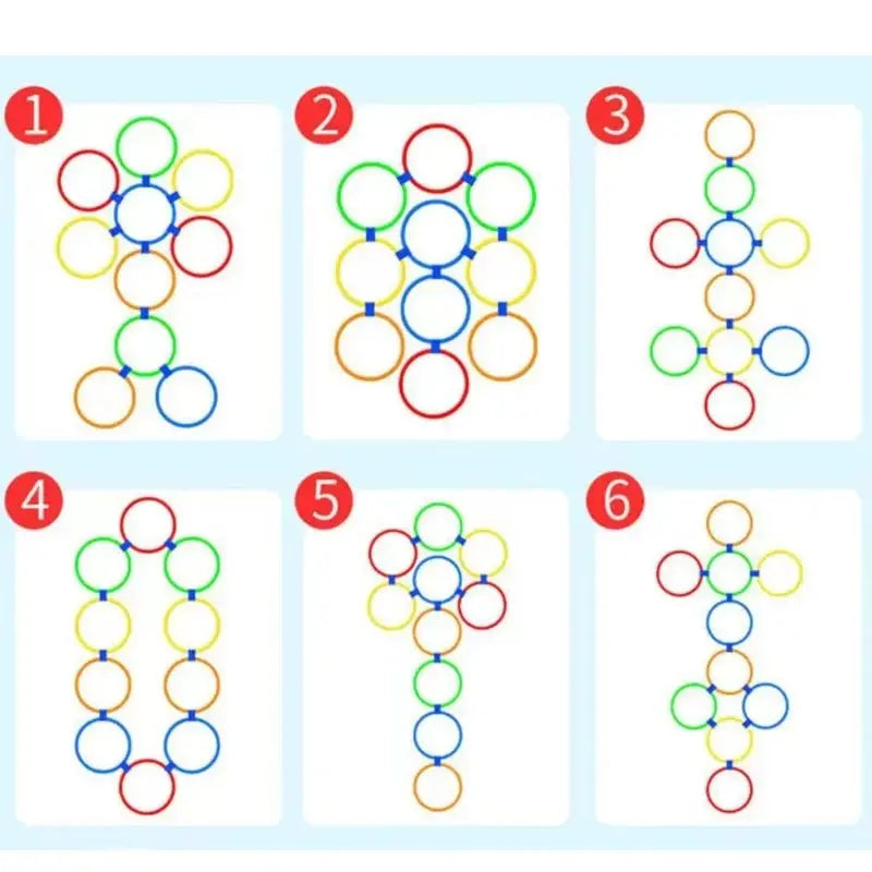 Outdoor Kids Funny Physical Training Sport Toys Lattice Jump Ring Set Game with 10 Hoops 10 Connectors for Park Play Boys Girls Trikidsworld