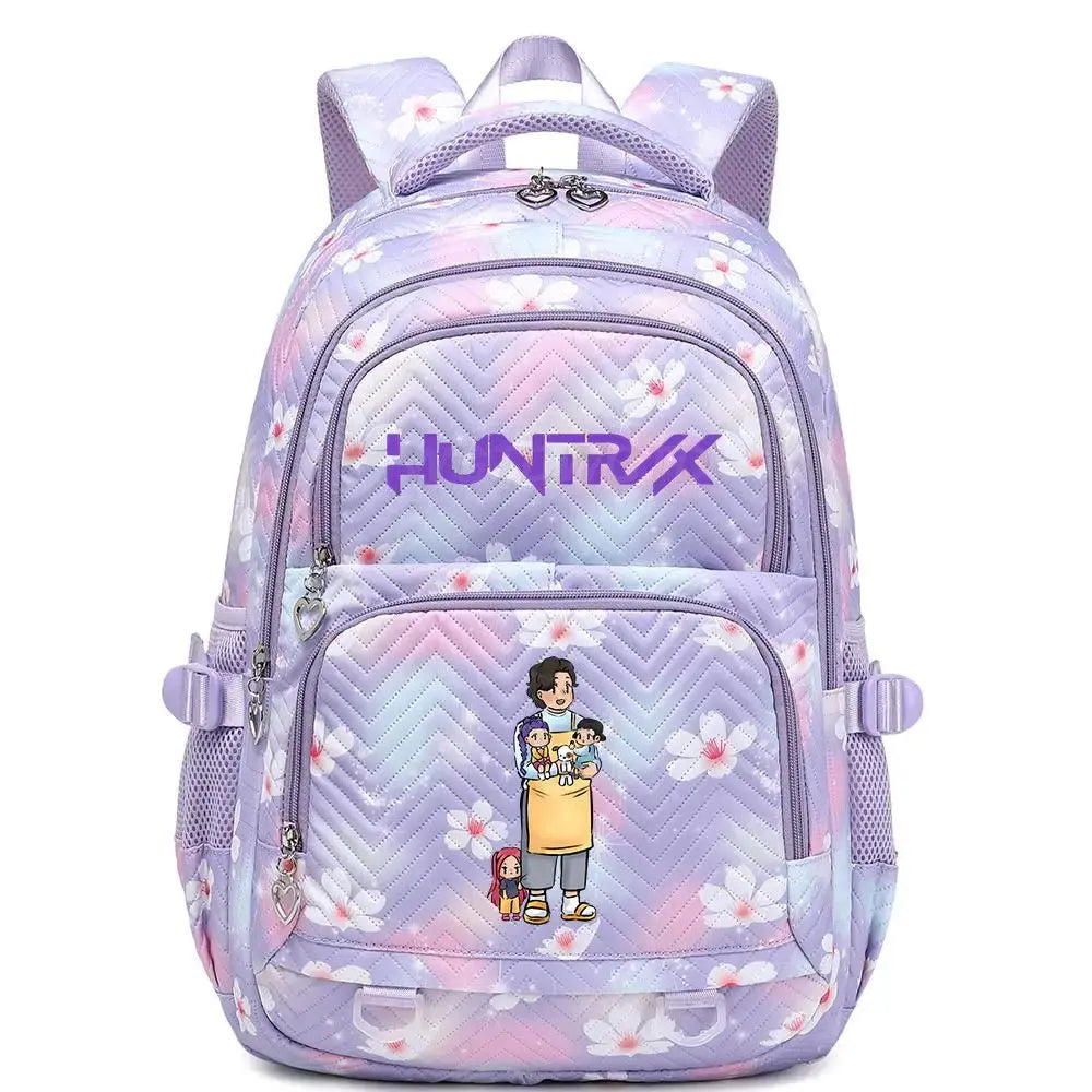 KPop Demon Hunters Backpack Rumi Mira Zoey HUNTR/X Saja Boys Print Cartoon School Bag Large Capacity Student Travel Backpacks Trikidsworld