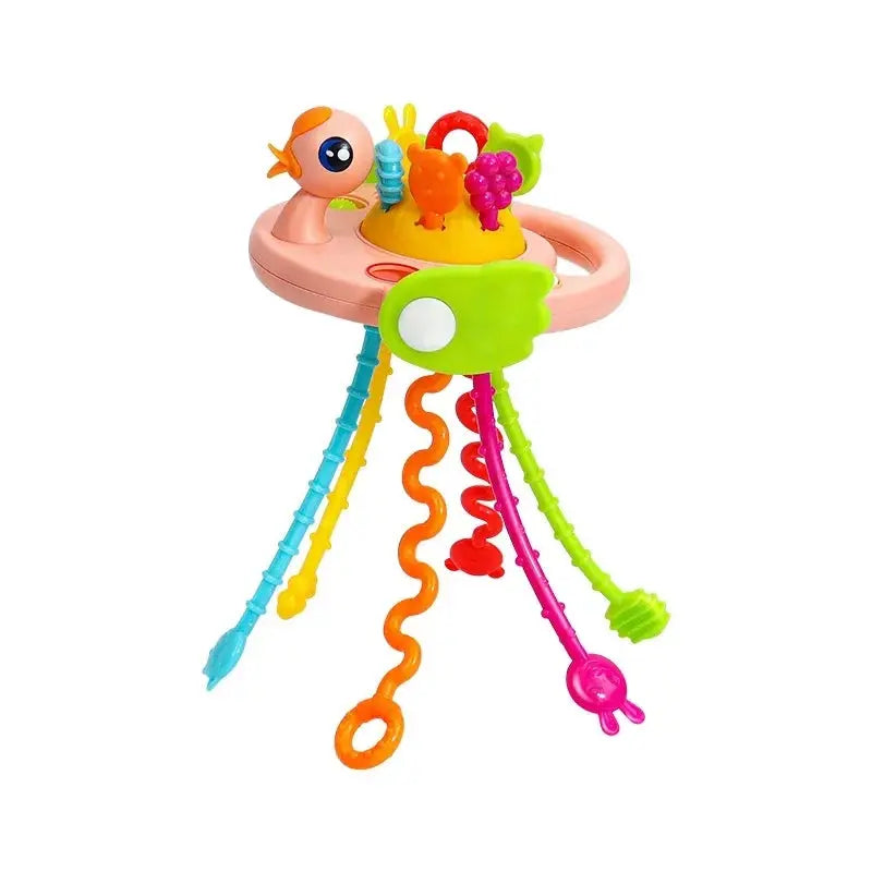 Baby Montessori Pull String Sensory Toys – Teething & Activity Silicone Toys for 6-12 Months Trikidsworld