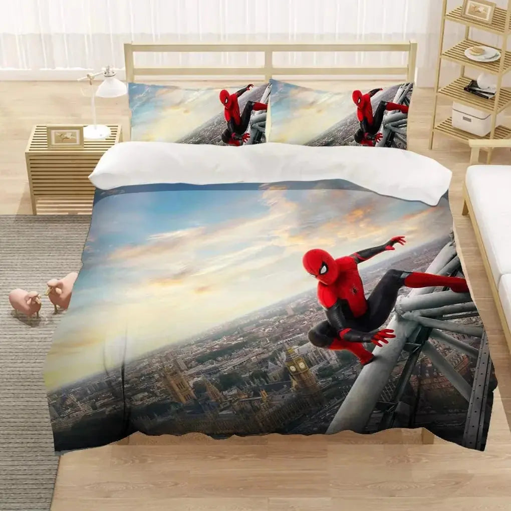 Spider-Man Anime Bedding Set – 3-Piece Duvet Cover for Kids Trikidsworld