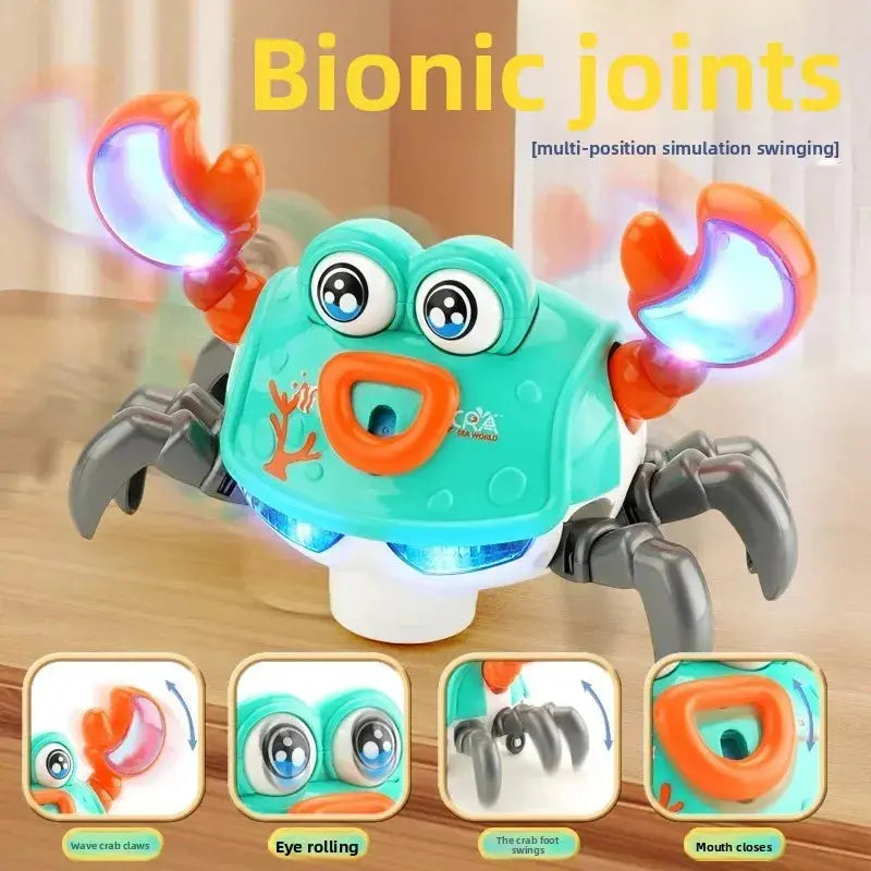 Electric Crawling Toy Crab Eye Blinking Cartoon Animal Simulation with Colorful Music Lights Cross-Border New Arrival Plush Toys Trikidsworld
