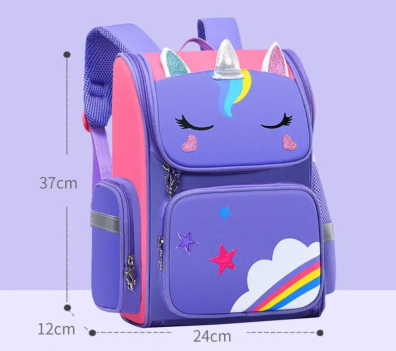 Promotion 2025 Classic Cartoon Primary School Student Backpack Unicorn Ridge Protection Reduce Burden 1-3-6 Grades Space Bag Trikidsworld