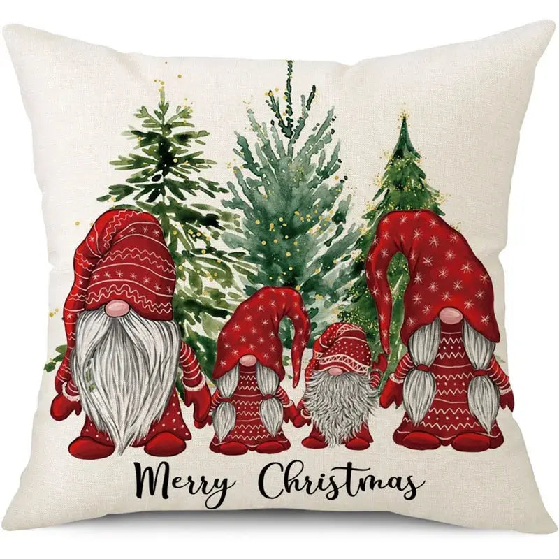45cm Merry Christmas Cushion Cover Pillowcase 2024 Christmas Decorations for Home Ornament Happy New Year Christmas Decor 2025 Trikidsworld