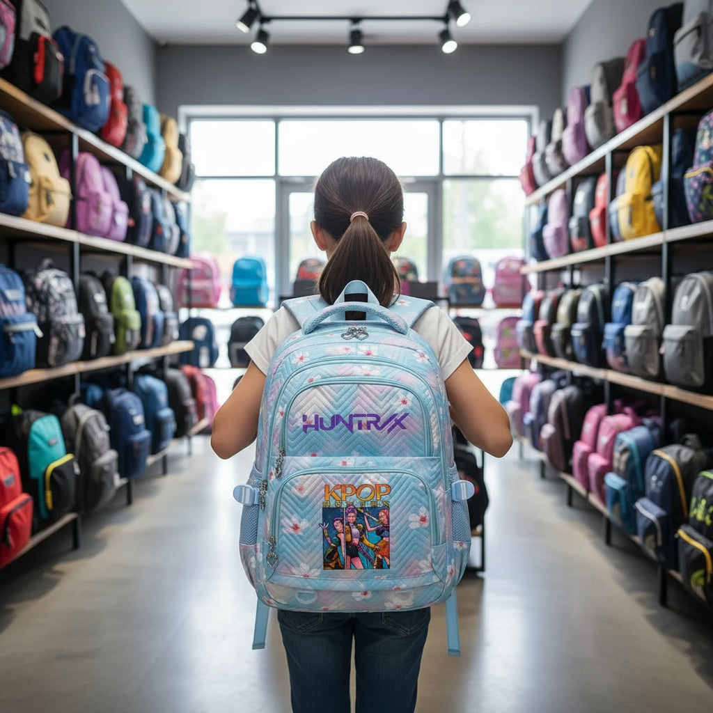 KPop Demon Hunters Backpack Rumi Mira Zoey HUNTR/X Saja Boys Print Cartoon School Bag Large Capacity Student Travel Backpacks Trikidsworld