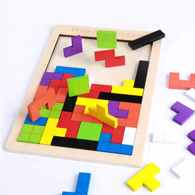 3D Wooden Russia Puzzle Baby Early Education Color Shape Game Children Thinking Logic Square Toy Puzzle For Kids Christmas Gifts Trikidsworld