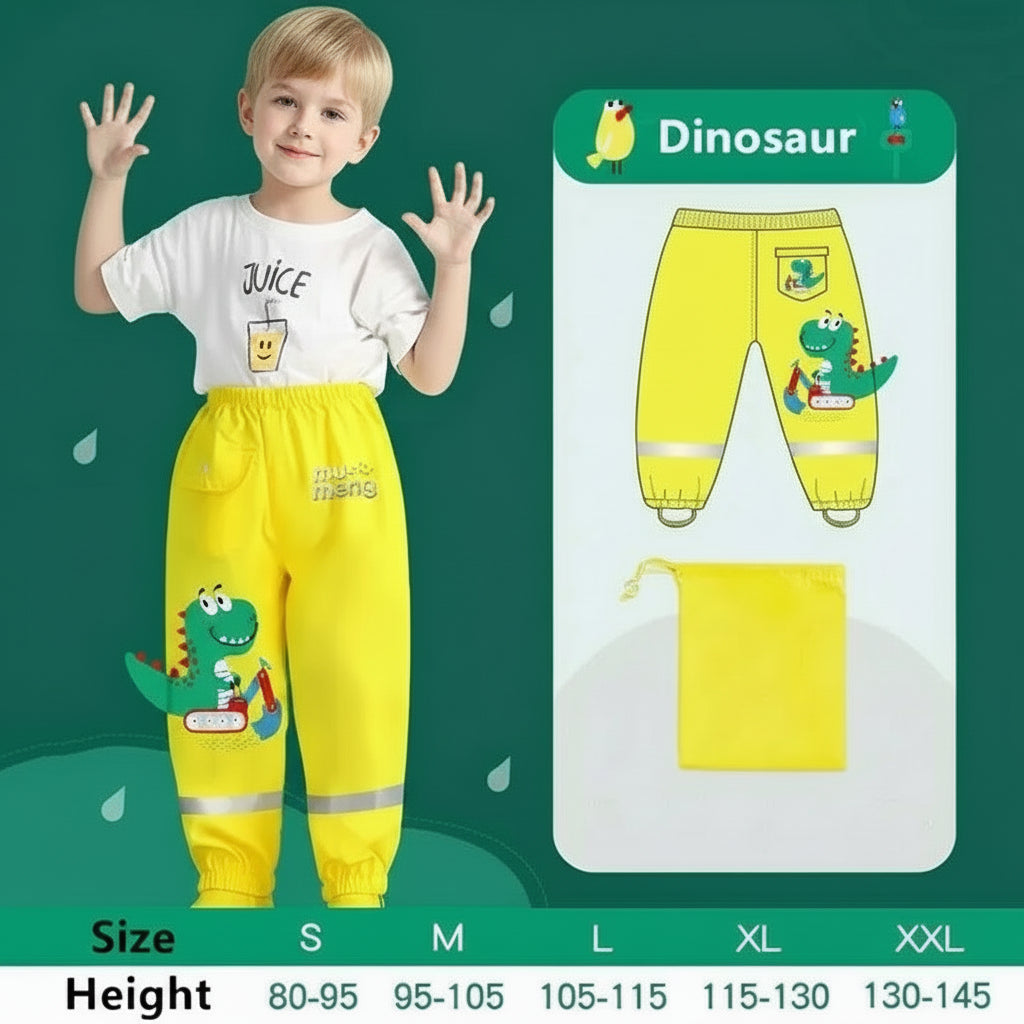 Waterproof Kids Rain Pants – Fun Cartoon Designs Trikidsworld