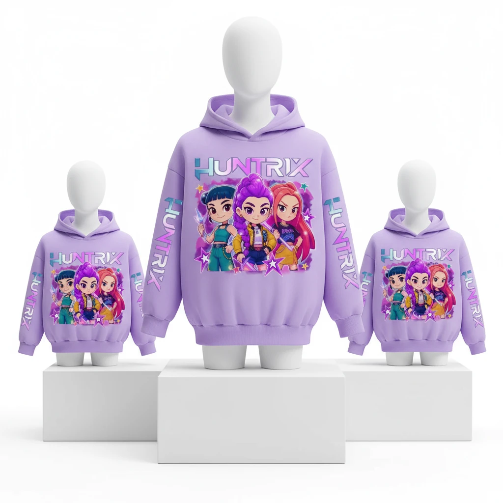 Witch Hunter Group Zoey Cosplay Costume Girls Womens Halloween Party Costumes Demon Hunter Idol Girl Group Purple Casual Hoodie Trikidsworld