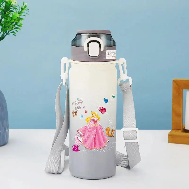 Disney Princess Thermos Bottle – Elsa, Straw & Strap Trikidsworld