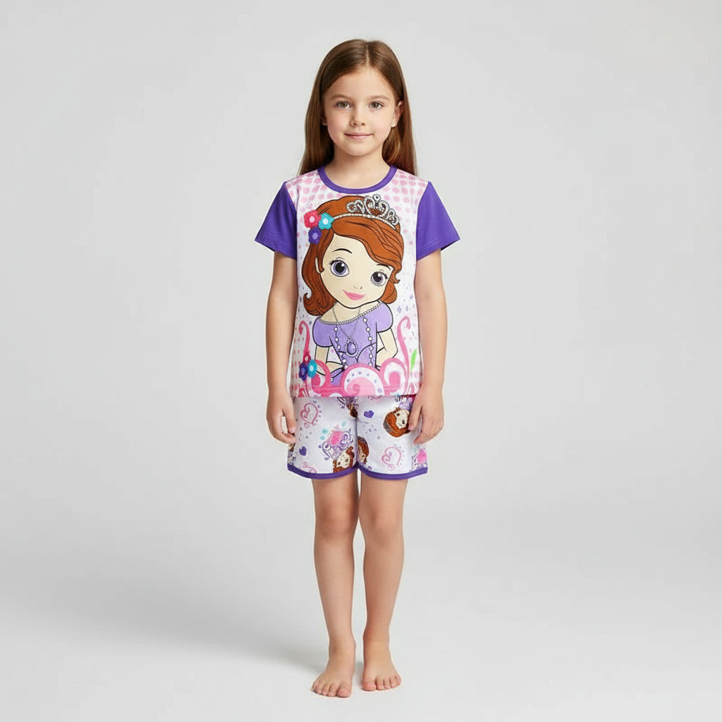 Summer Kids Pyjamas Children Sleepwear Baby Set Elsa Girls Minnie Short sleeved Pijamas Cotton Nightwear Clothes Pajamas Sets Trikidsworld