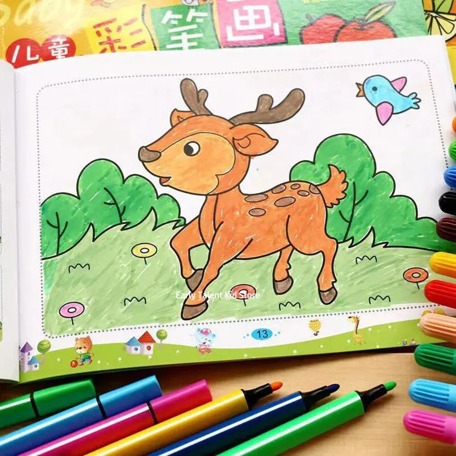 Random One 31 Pages Small Hand Coloring Book For 2-6-Year-Old Children Color Books For Kids Drawing Books Learn To Draw Painting Trikidsworld