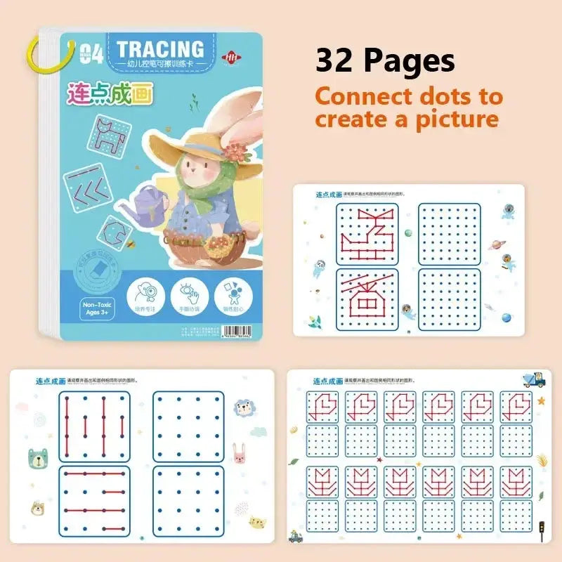 Magical Tracing Workbook Educational Montessori Books for Children Pen Control Training Reusable Calligraphy Copybook for Kids Trikidsworld