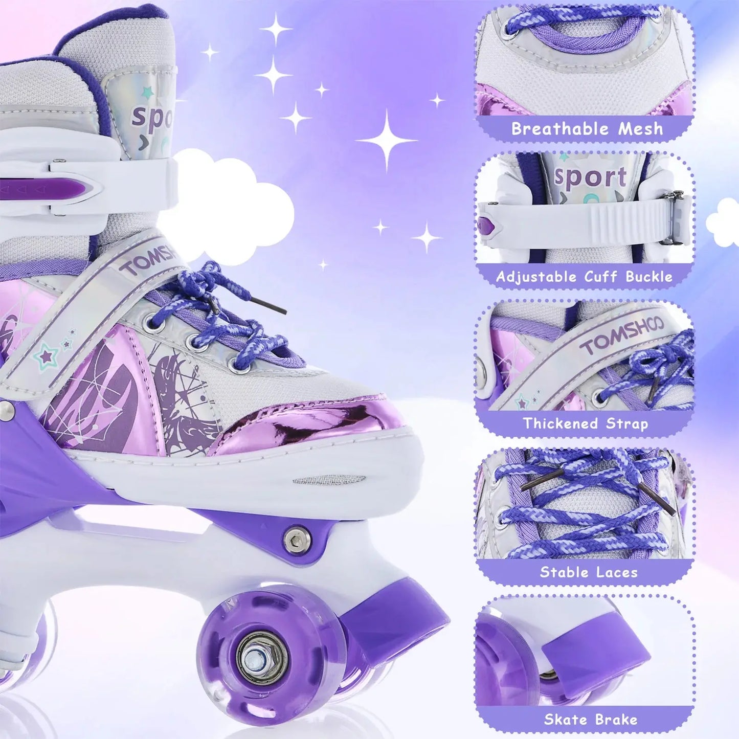 Adjustable Light-Up Roller Skates for Kids – Girls & Boys 4 Sizes Trikidsworld