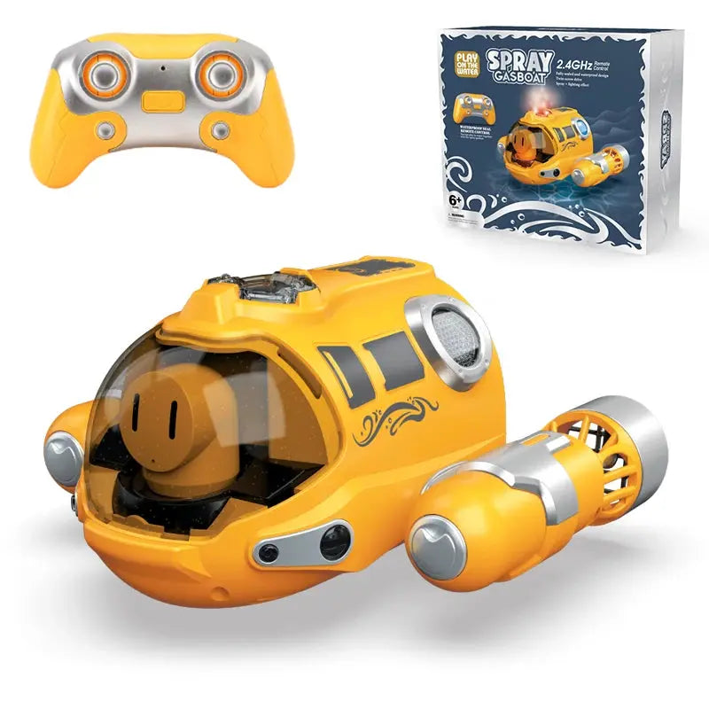 2.4GHz Rc Boat Toys Remote Control Boat Waterproof Spray Swimming Pool Bathing RC Steamboat For Boys And Girls Children's Gift Trikidsworld