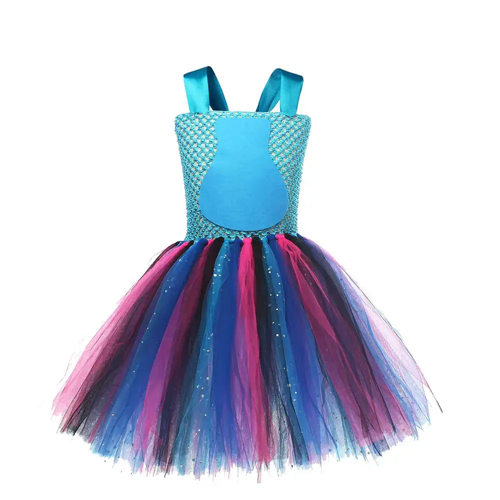 Movie Girls Alien Dog Costume Cartoon Blue Tulle Festival Dress Lilo Tutu Dress Maia Kealaha Live-action Character Dress Up Trikidsworld
