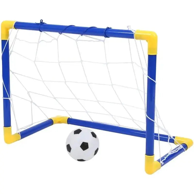 Indoor mini folding football soccer ball goal post net set pump kids sport outdoor home game toy child birthday gift plastic Trikidsworld