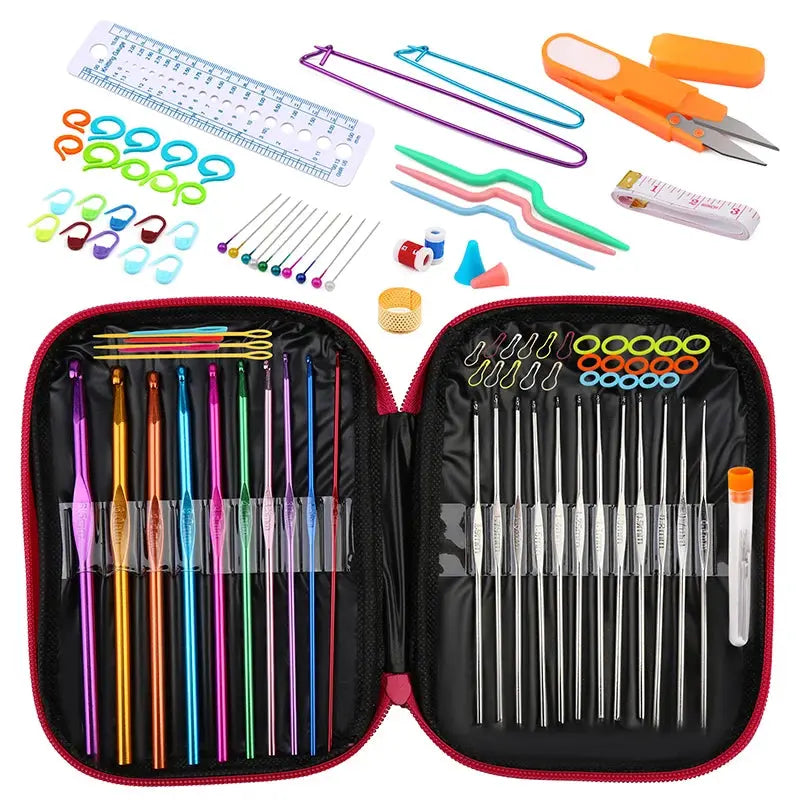 KRABALL Crochet Hook Set with Bag – DIY Knitting Tools Trikidsworld