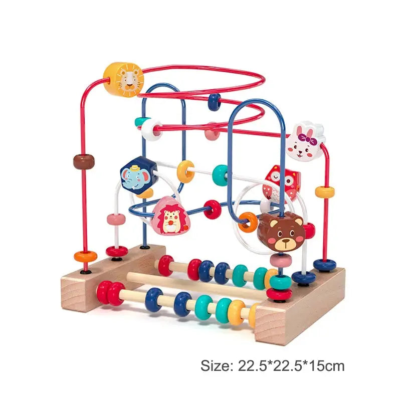 Montessori Wooden Bead Maze & Abacus Toy for Toddlers 1–3 Years Trikidsworld