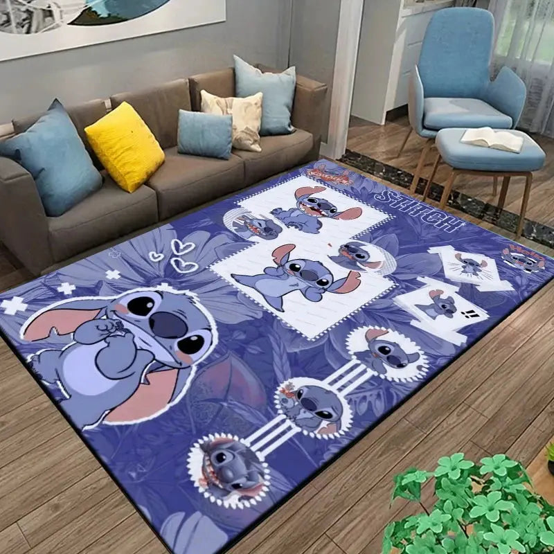 Large Stitch Cartoon Kids Rug | Fun Carpet for Living Room or Bedroom Trikidsworld