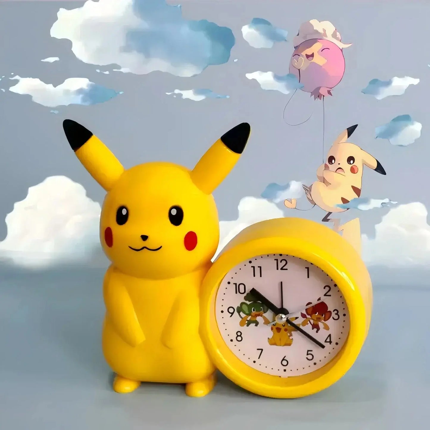 Anime Pokemon Pikachu Figures Clock Catoon Kawaii Model Action Decoration Toy Children Alarm Pointer Watch Student Kids Gift Trikidsworld