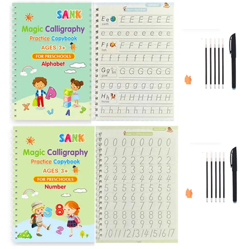 Sank Magic Practice Copybook Pen Preschools Kids Calligraphy English Verison Free Wiping Children Reusable Writing Book Trikidsworld
