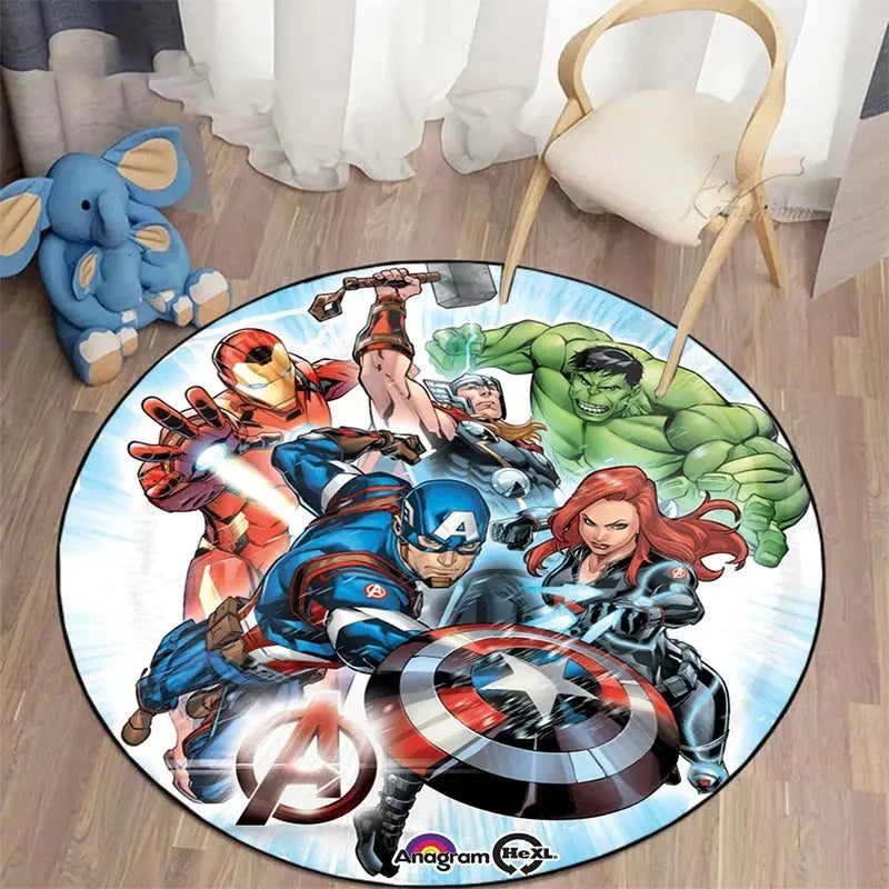 Marvel Round Carpet with Disney Heroes Trikidsworld