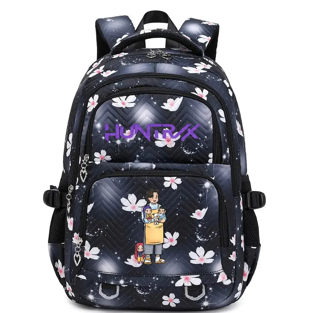 KPop Demon Hunters Backpack Rumi Mira Zoey HUNTR/X Saja Boys Print Cartoon School Bag Large Capacity Student Travel Backpacks Trikidsworld