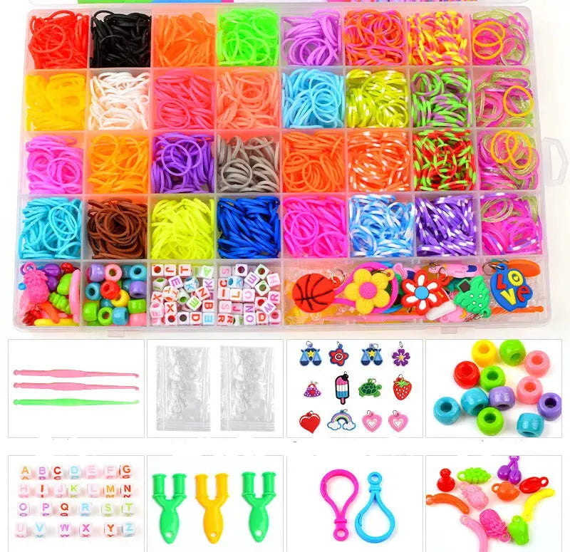Creative Colorful Loom Bands Set Rainbow Bracelet Making Kit DIY Rubber Band Woven Bracelets Craft Toys For Girls Birthday Gifts Trikidsworld