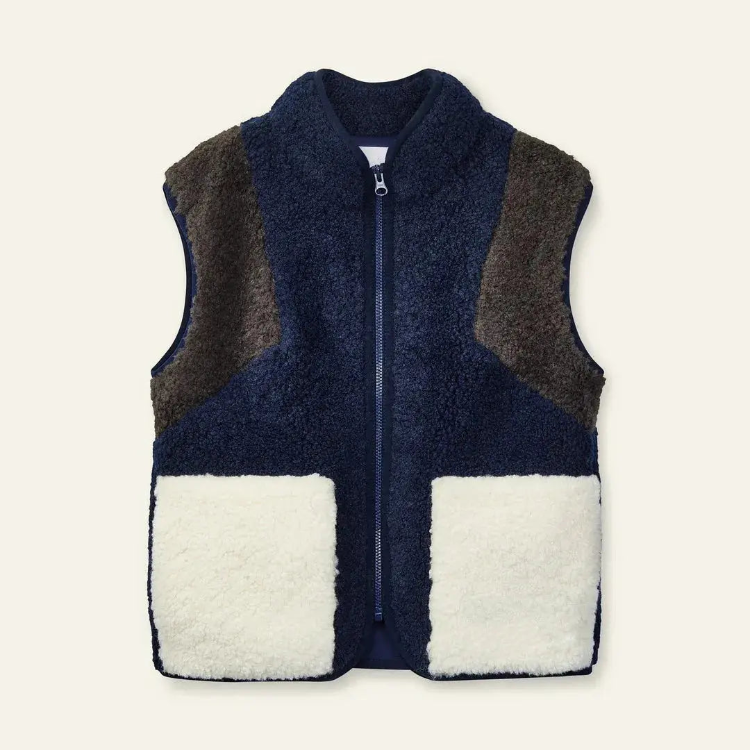 Children's Jacket 2025 Winter New Fashionable Thickened Warm Splicing Boys' Jacket Pure Cotton Plush Versatile Children's Vest Trikidsworld