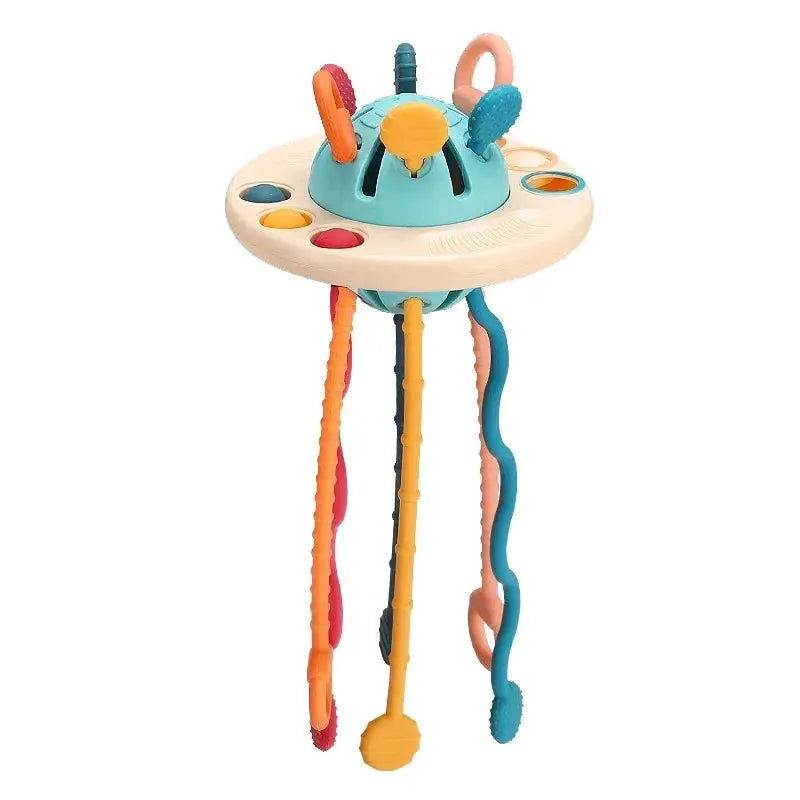 Baby Montessori Pull String Sensory Toys – Teething & Activity Silicone Toys for 6-12 Months Trikidsworld