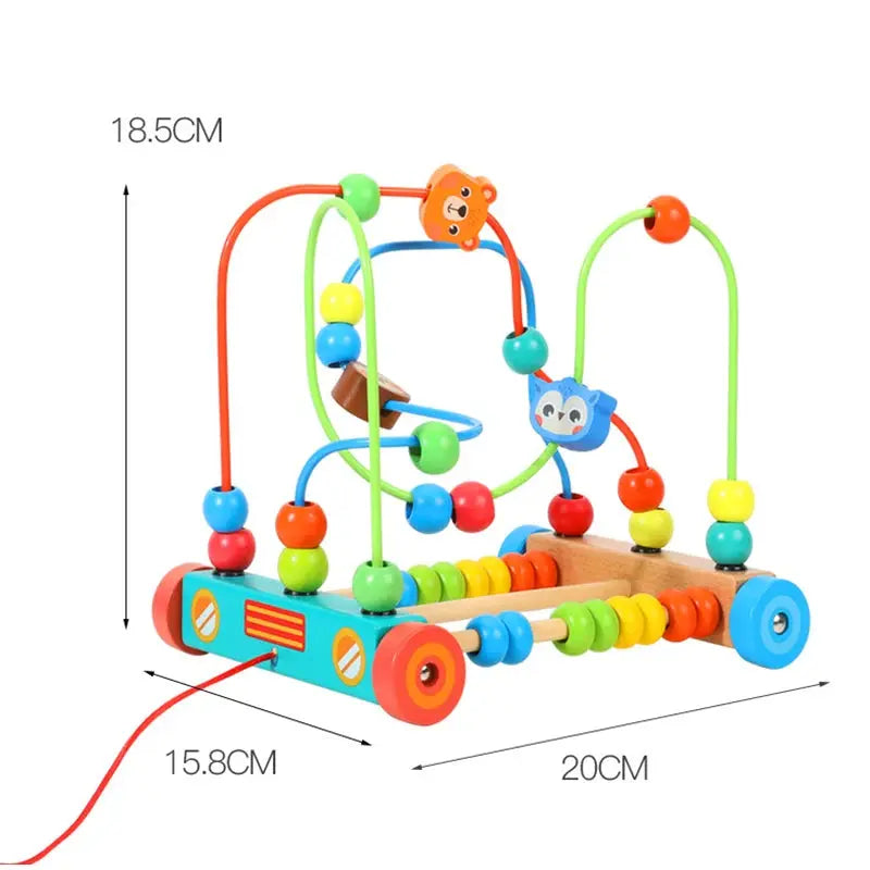 Montessori Wooden Bead Maze & Abacus Toy for Toddlers 1–3 Years Trikidsworld