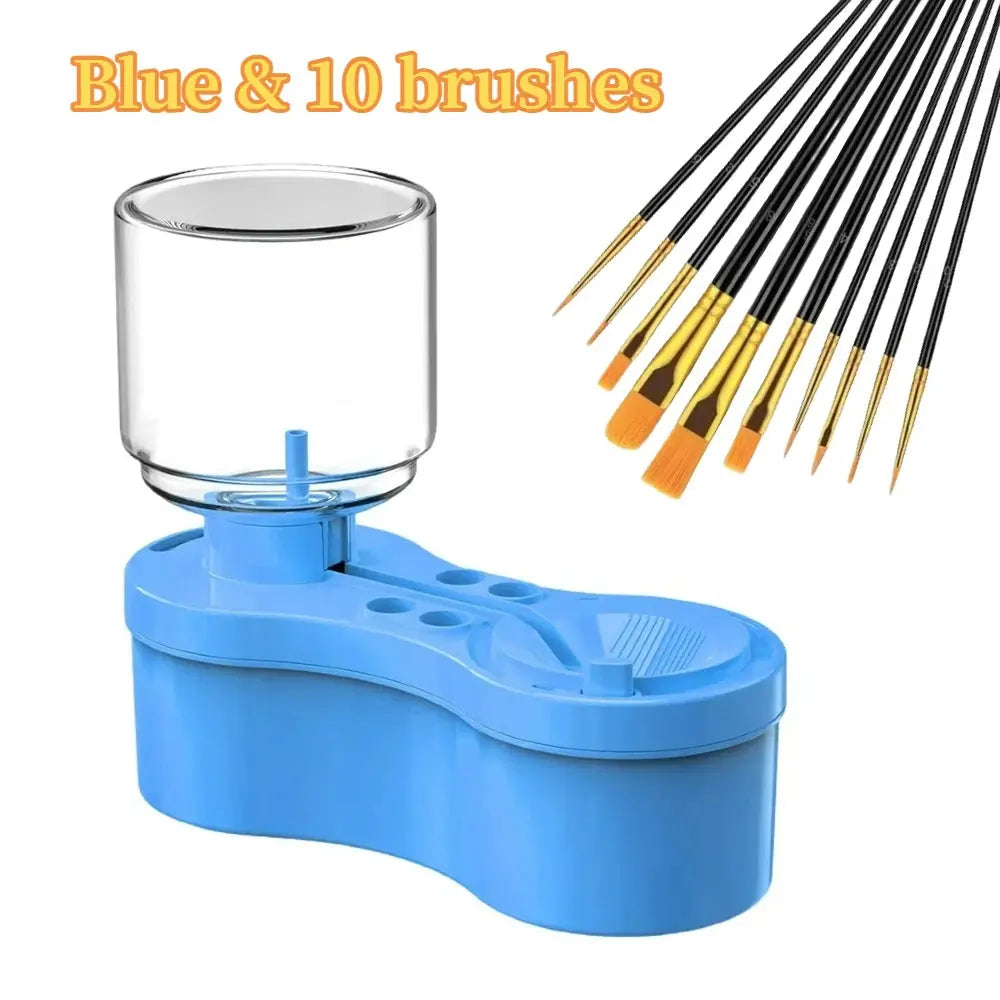 New Paint Brush Cleaner With Drain Button Automatic Water Circulation Paint Brush Cleaning Machine Cleaning Bucket Art Tools Trikidsworld
