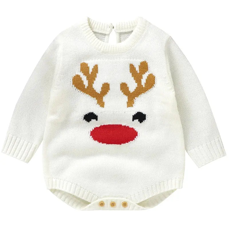 2025 Christmas Baby unisex Jumpsuit Green Newborn Cute Clothes Autumn Winter Boys Girls Round Neck Christmas Gift Knit Bodysuit Trikidsworld