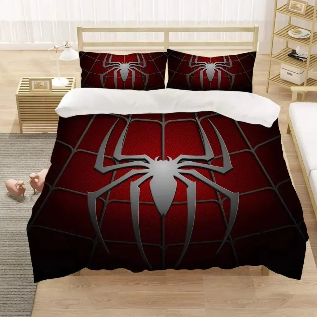 Spider-Man Anime Bedding Set – 3-Piece Duvet Cover for Kids Trikidsworld