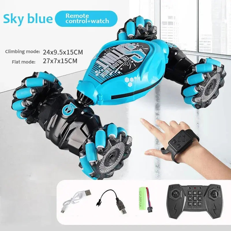 4WD RC Drift Car With Music Led Lights 2.4G Gesture Radio Remote Control Spray Stunt Car 360° Rotating Climbing Car Toys Gifts Trikidsworld