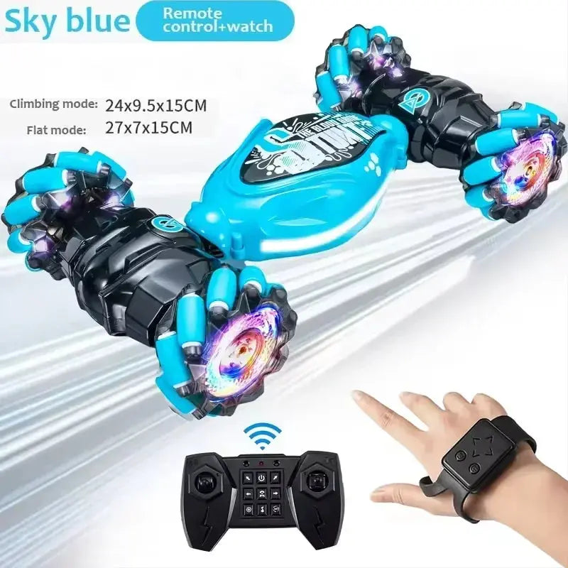 4WD RC Drift Car With Music Led Lights 2.4G Gesture Radio Remote Control Spray Stunt Car 360° Rotating Climbing Car Toys Gifts Trikidsworld
