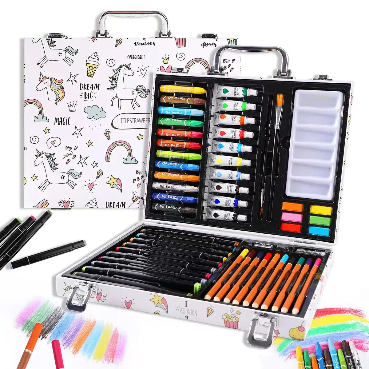 53 pcs Art Painting Set Gift for Kids DIY Drawing Painting with Markers Pigments Brush Set Stationery Supply Trikidsworld