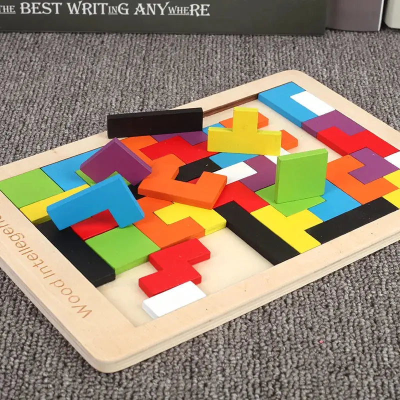 3D Wooden Russia Puzzle Baby Early Education Color Shape Game Children Thinking Logic Square Toy Puzzle For Kids Christmas Gifts Trikidsworld