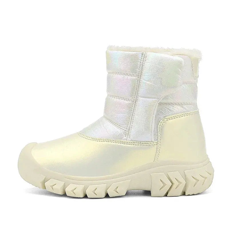 Winter Snow Boots for Children Girls Warm Plush Lined Waterproof Kids Shoes Non-Slip Sole Outdoor Teenager Boys Boots Trikidsworld
