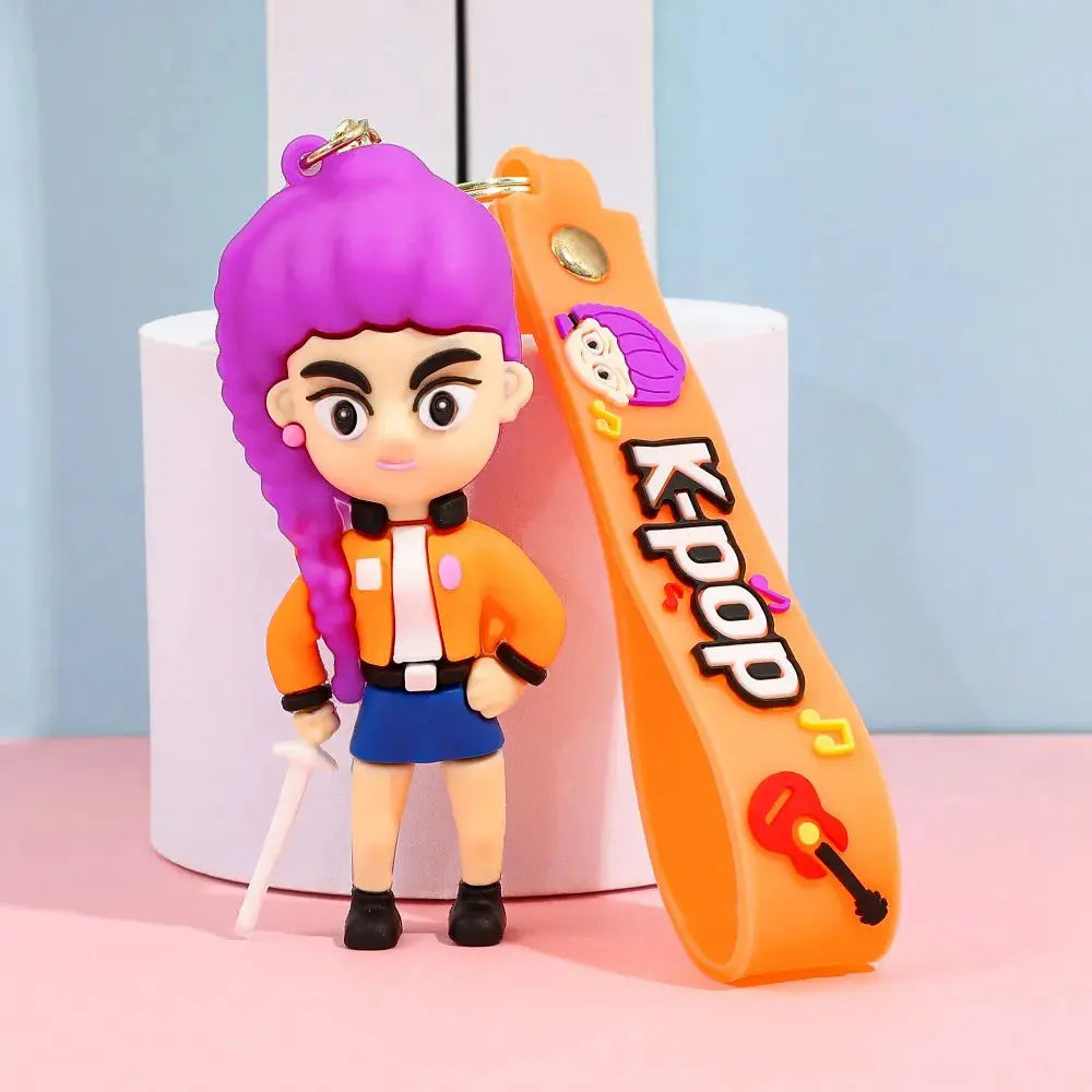 3D Printed Anime Movie Kpop Demon Hunters Girls Derpy Keychains Doll Cute Tiger Action Model Toy Collection Gifts Trikidsworld