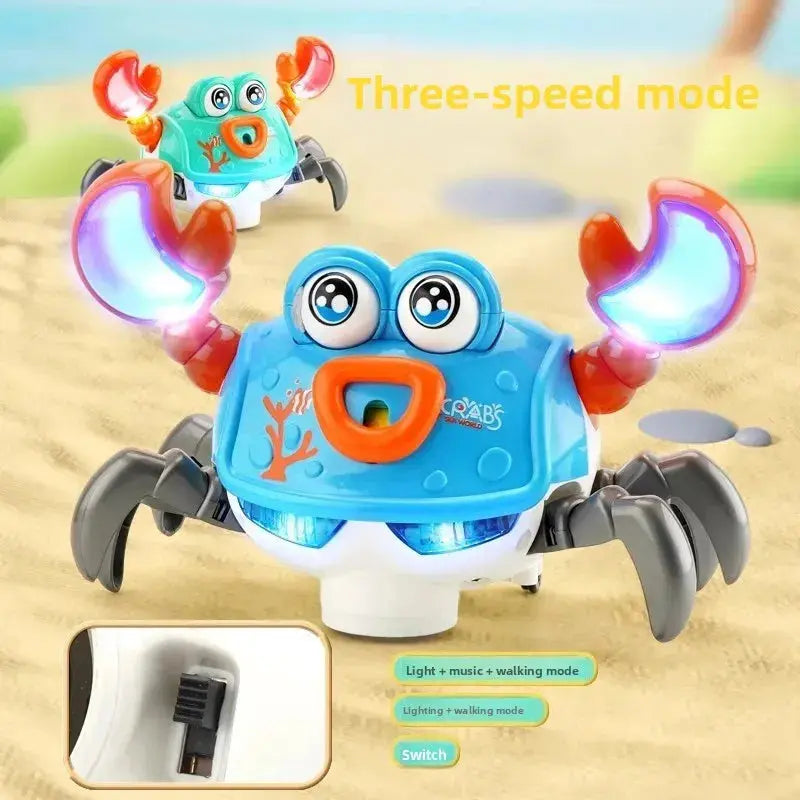 Electric Crawling Toy Crab Eye Blinking Cartoon Animal Simulation with Colorful Music Lights Cross-Border New Arrival Plush Toys Trikidsworld