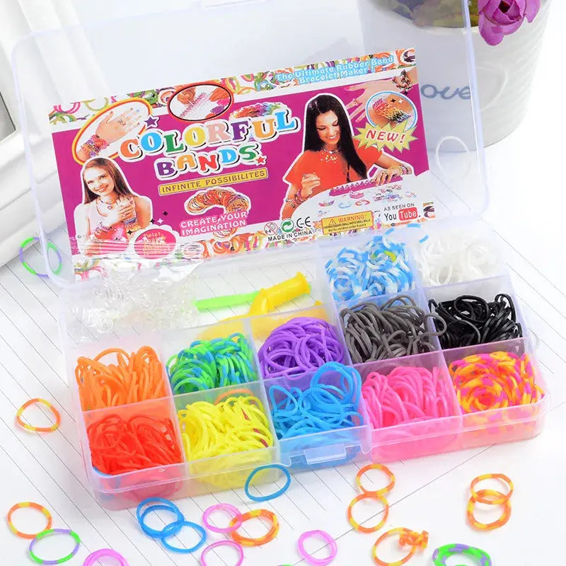 Creative Colorful Loom Bands Set Rainbow Bracelet Making Kit DIY Rubber Band Woven Bracelets Craft Toys For Girls Birthday Gifts Trikidsworld