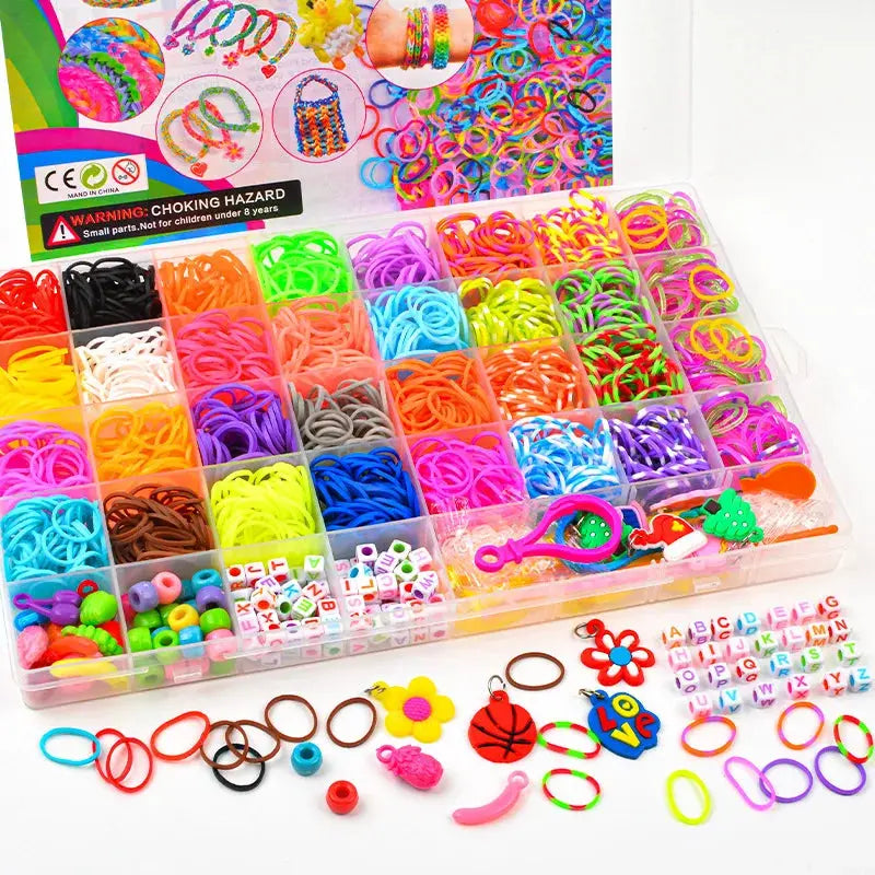 Creative Colorful Loom Bands Set Rainbow Bracelet Making Kit DIY Rubber Band Woven Bracelets Craft Toys For Girls Birthday Gifts Trikidsworld