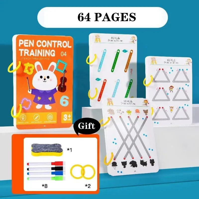 Magical Tracing Workbook Control Training Book Reusable Magic Practice Copybook Children Montessori Drawing Education Stationery Trikidsworld