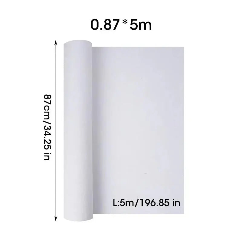 5M/Roll Cotton Canvas Roll,White Blank Specialized Suitable for Oil Painting,Acrylic Pigments,27,37,47,,57,67,77,87cm Wide,HB-02 Trikidsworld