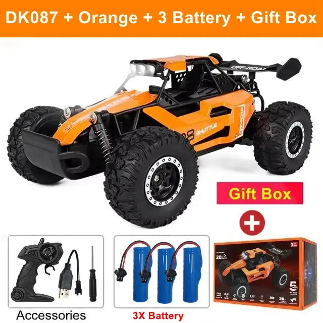 Remote Control Car RC Drift Racing 1:16 Vehicle Off Road Alloy 2.4G Radio High-Speed Trucks With LED Light Climbing Gift Kid Toy Trikidsworld