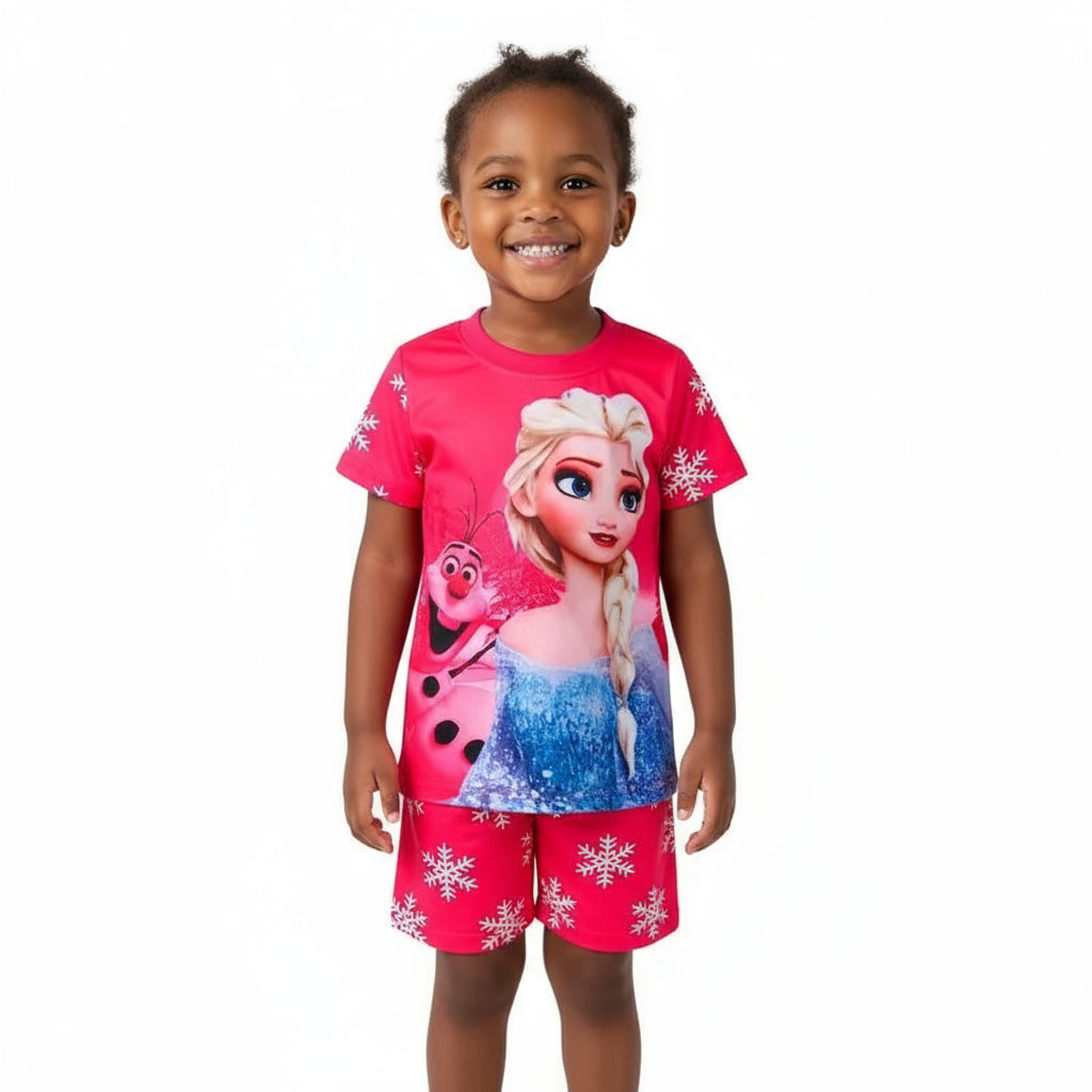 Summer Kids Pyjamas Children Sleepwear Baby Set Elsa Girls Minnie Short sleeved Pijamas Cotton Nightwear Clothes Pajamas Sets Trikidsworld