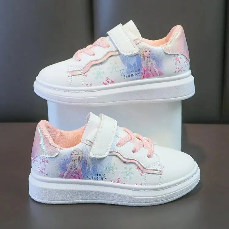Disney Kids Girls Shoes 2024 New Children Sneakers Girls Elsa Frozen Princess Casual Sport Shoes Student Shoes Teen Shoes Trikidsworld