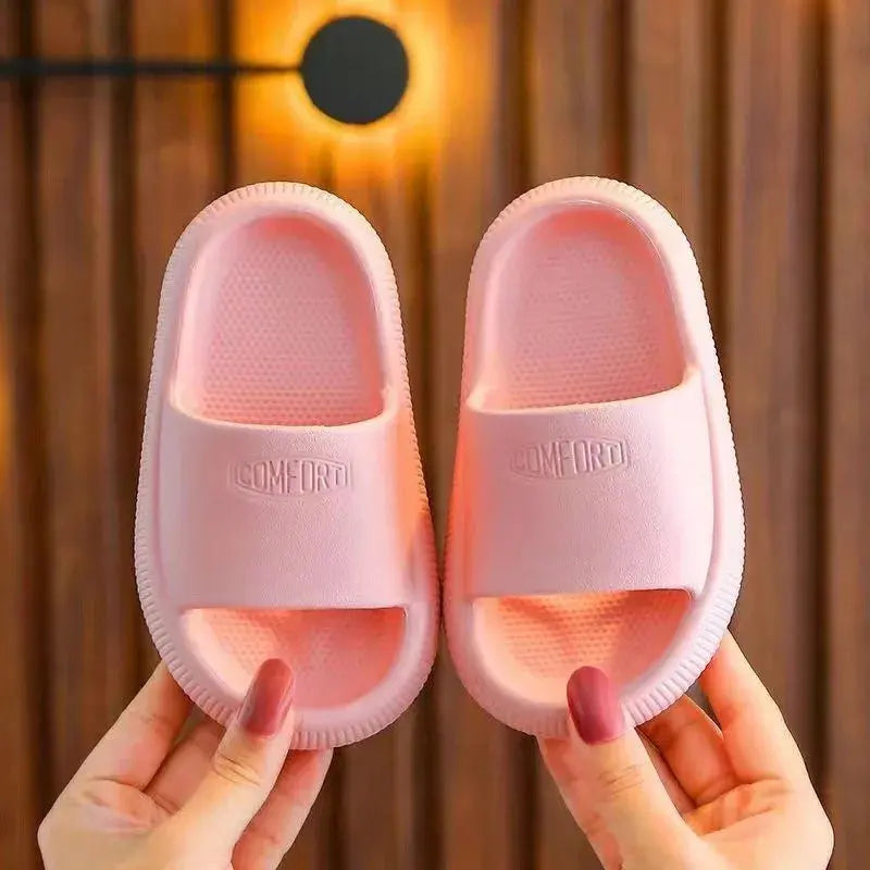 Children Bathroom Slippers Summer Solid Color Anti Slip Soft Sole Kid Slippers 4-10 Years Old Boys and Girls Cute Home Slippers Trikidsworld