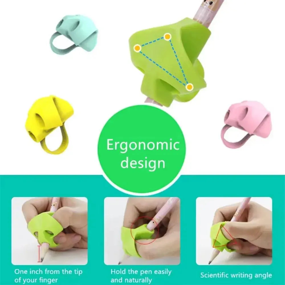 Finger Silicone Pencil Cuffs Child Pencil Adapter Writing Corrector Stationery Aid Grip Posture Correction Device Trikidsworld