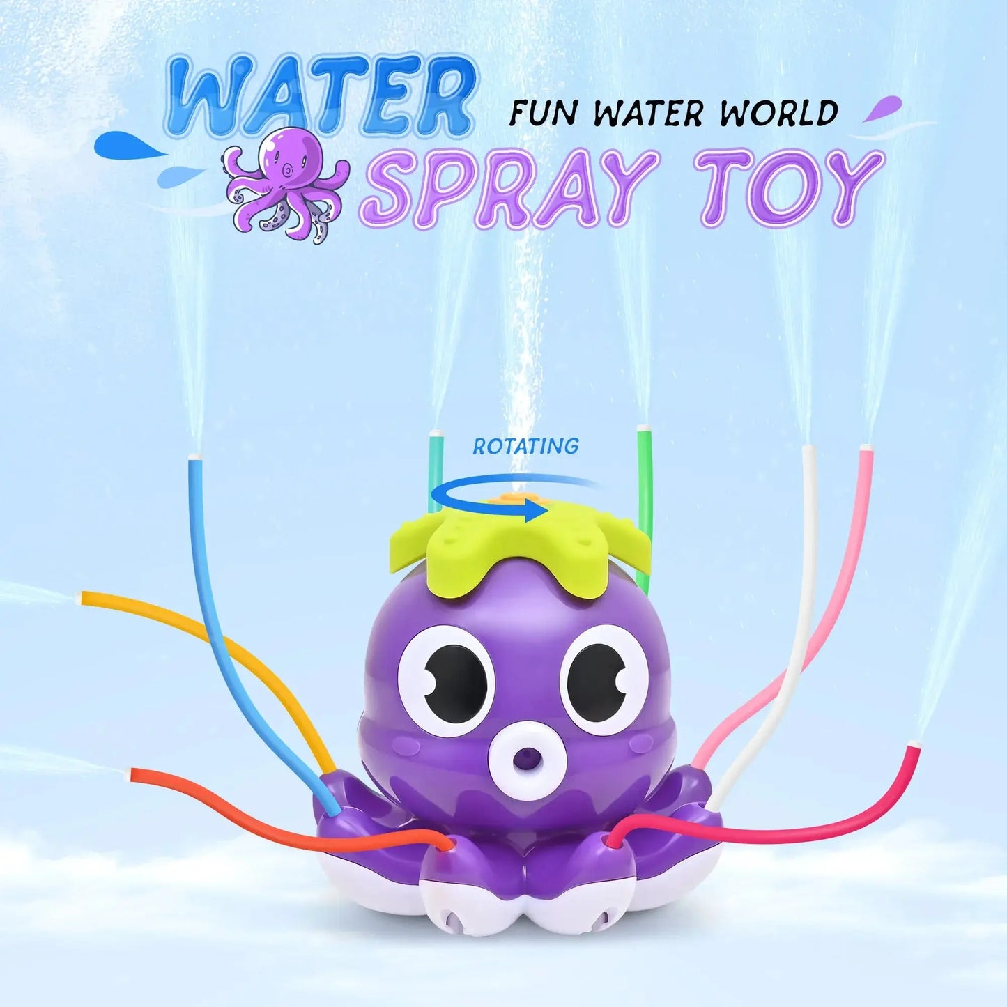 Sprinkler Rotating Spray Outdoor Games for Kids Garden Octopus Summer Water Toy Backyard Yard Cartoon Splash Baby Bath Toys Gift Trikidsworld